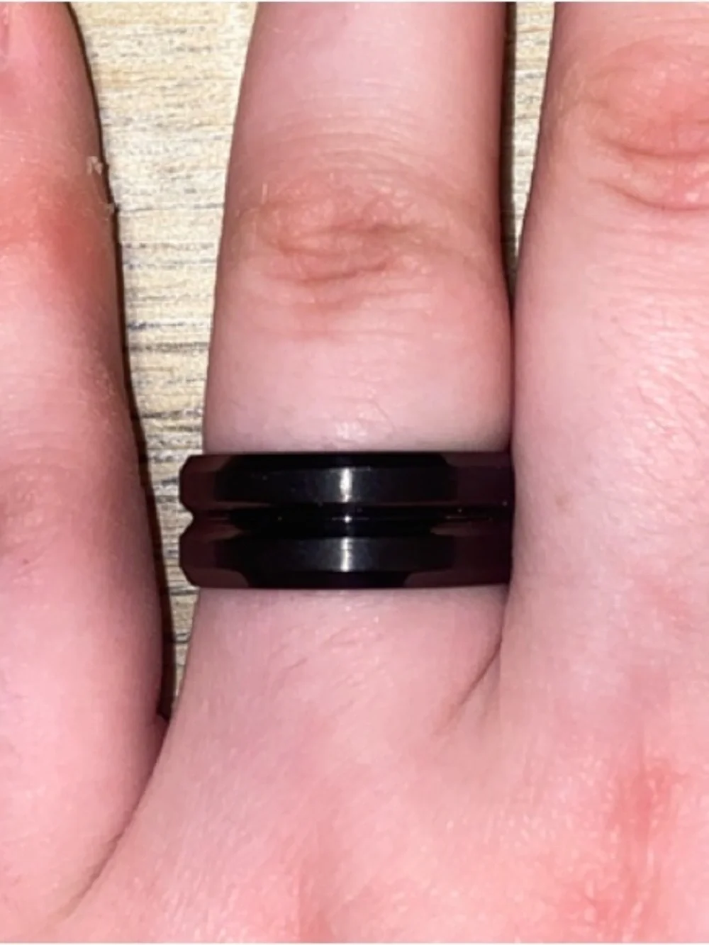 Men's Black Dual-Profile Stainless Ring - Modern Minimalist